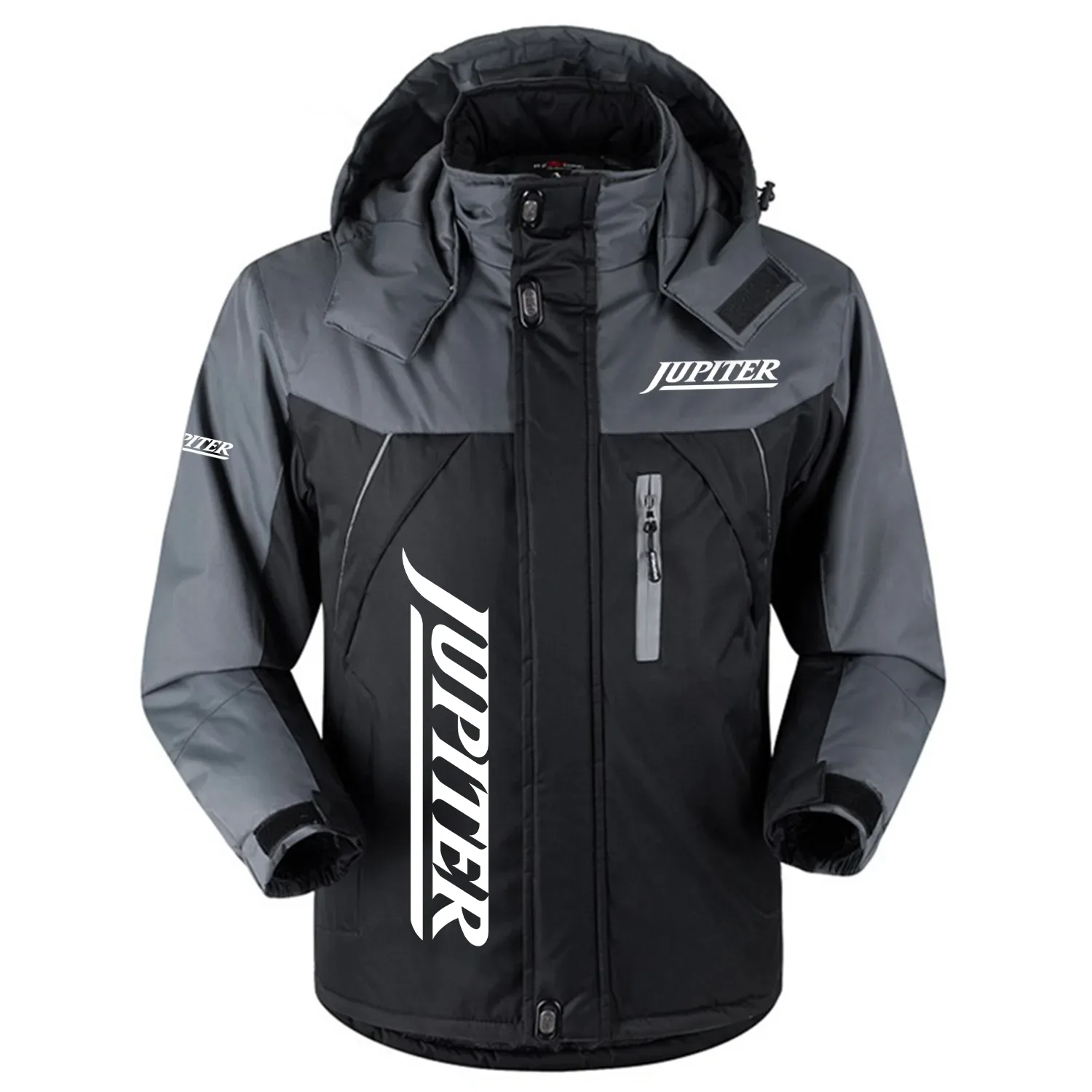 Jupiter Exclusive Logo Outdoor Charging Suit Slim Fit Plush Waterproof Windproof Jacket Detachable Hood TTPDPCS2409JPZ - Jupiter Jacket