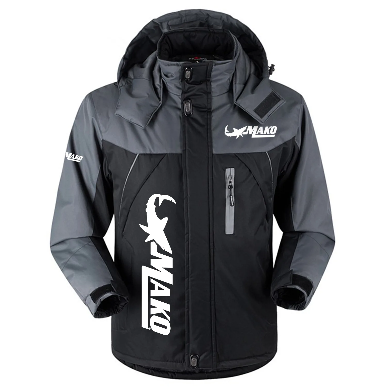 Mako Exclusive Logo Outdoor Charging Suit Slim Fit Plush Waterproof Windproof Jacket Detachable Hood TTPDPCS2409MAZ - Mako Jacket