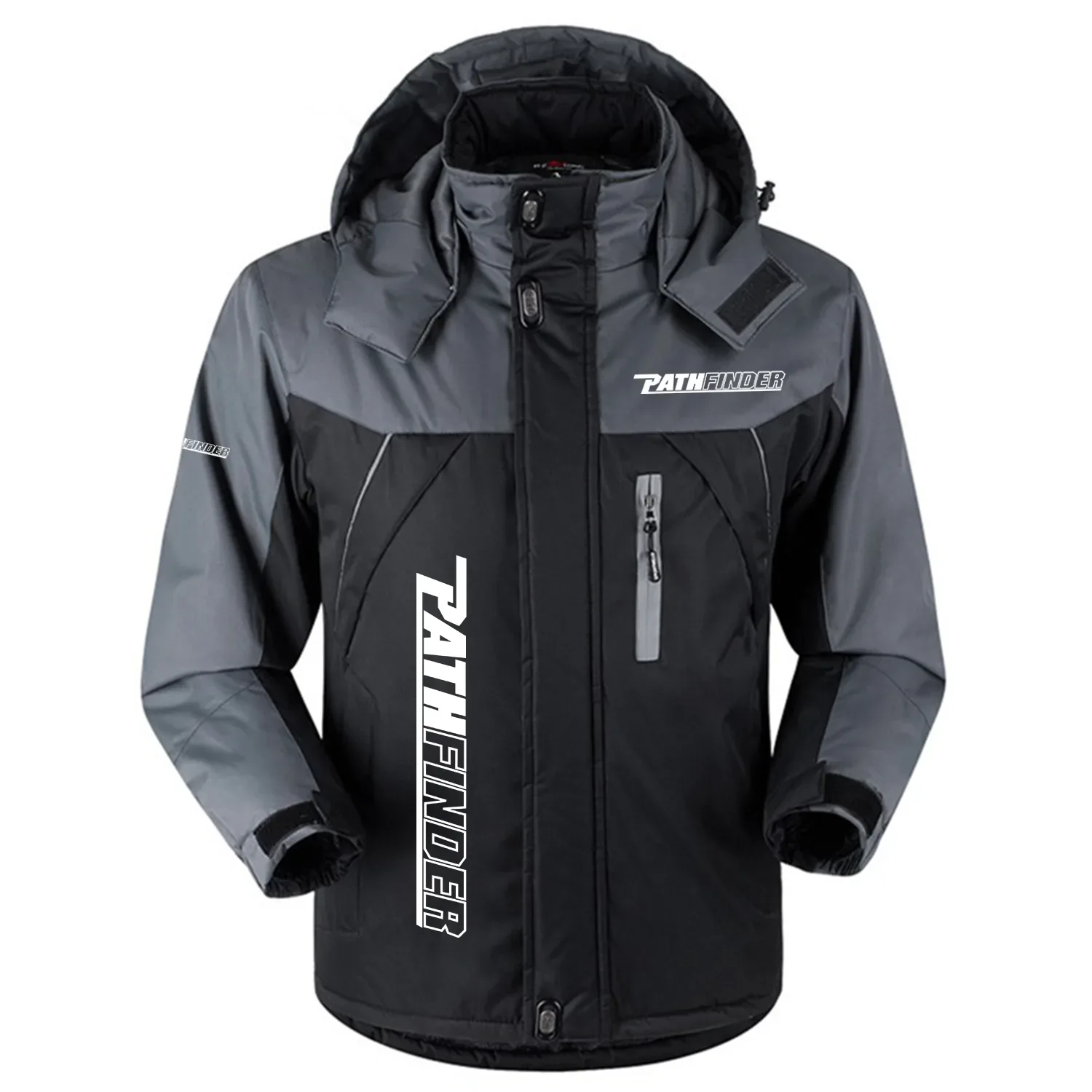 Pathfinder Exclusive Logo Outdoor Charging Suit Slim Fit Plush Waterproof Windproof Jacket Detachable Hood TTPDPCS2409PFZ - Pathfinder Jacket