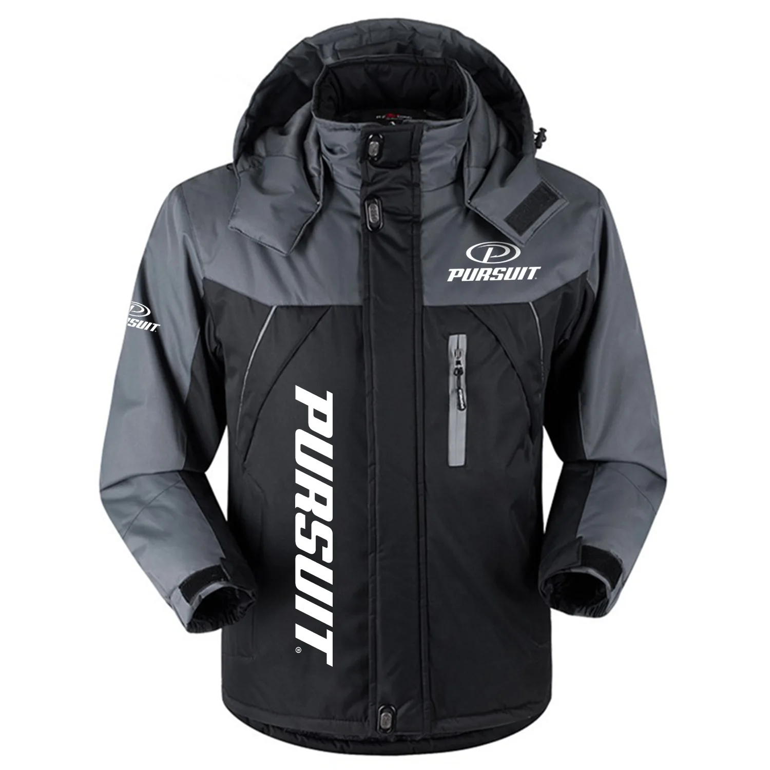 Pursuit Exclusive Logo Outdoor Charging Suit Slim Fit Plush Waterproof Windproof Jacket Detachable Hood TTPDPCS2409PSZ - Pursuit Jacket