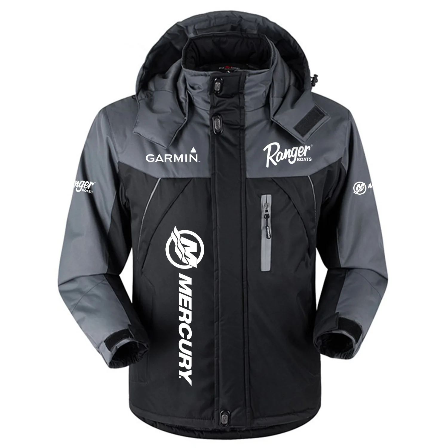 Ranger Mercury Garmin Exclusive Logo Outdoor Charging Suit Slim Fit Plush Waterproof Windproof Jacket Detachable Hood TTPDPCS2409RBGM - Ranger Mercury Garmin Jacket
