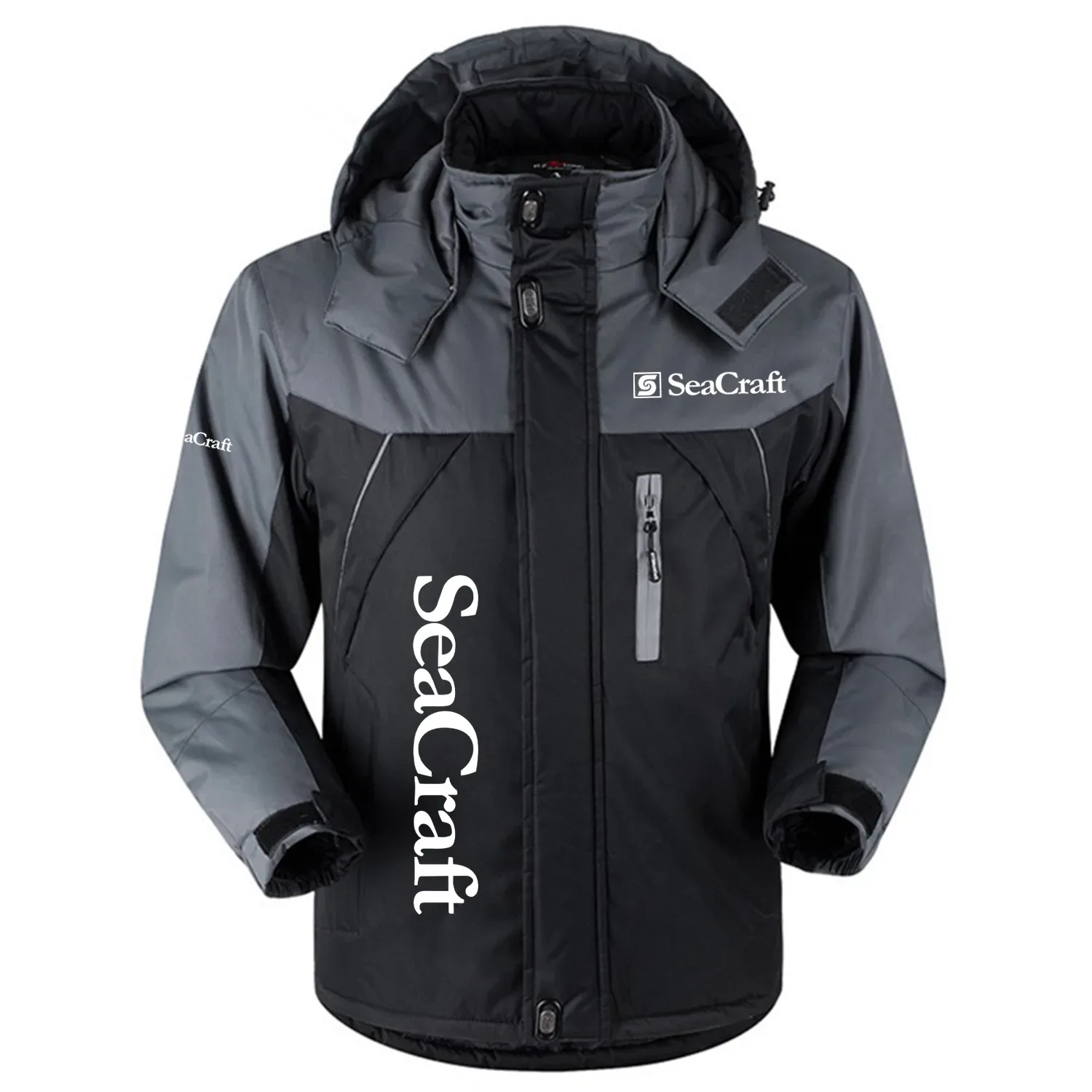 Seacraft Exclusive Logo Outdoor Charging Suit Slim Fit Plush Waterproof Windproof Jacket Detachable Hood TTPDPCS2409SCFZ - Seacraft Jacket