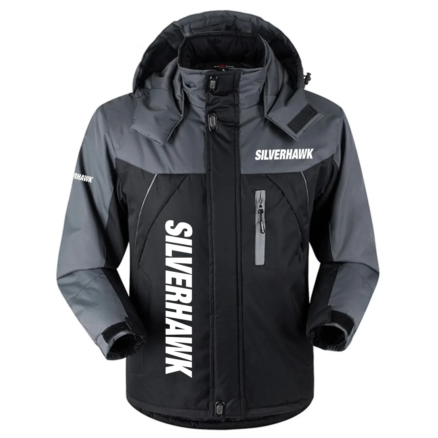 Silverhawk Exclusive Logo Outdoor Charging Suit Slim Fit Plush Waterproof Windproof Jacket Detachable Hood TTPDPCS2409SQZ - Silverhawk Jacket