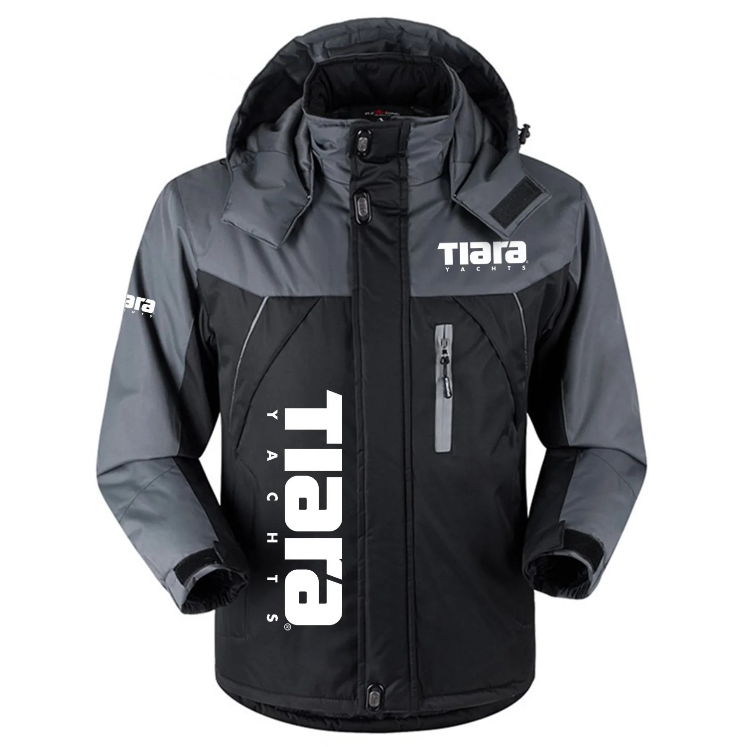 Tiara Yachts Exclusive Logo Outdoor Charging Suit Slim Fit Plush Waterproof Windproof Jacket Detachable Hood TTPDPCS2409TYZ - Tiara Yachts Jacket