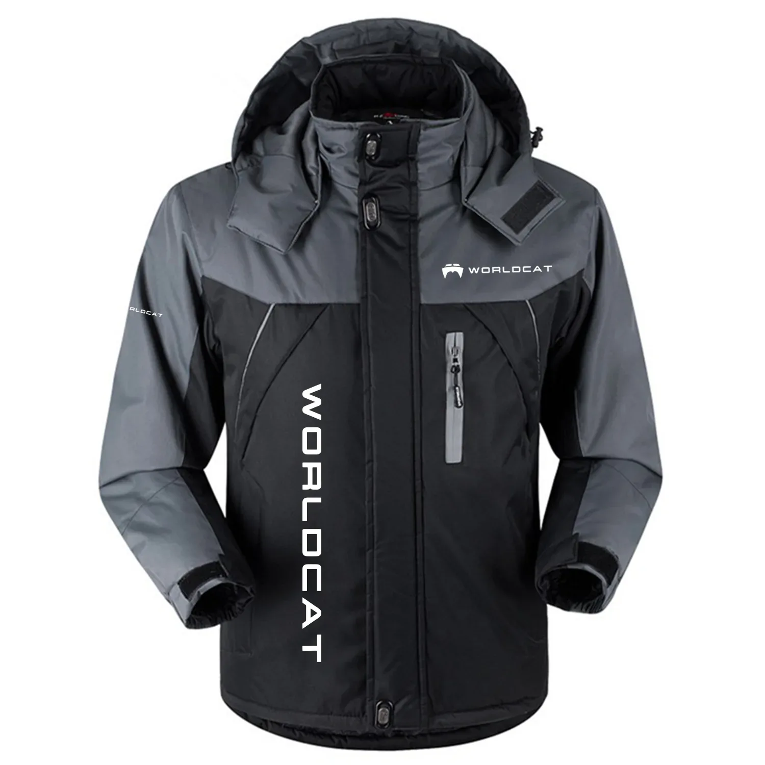 World Cat Exclusive Logo Outdoor Charging Suit Slim Fit Plush Waterproof Windproof Jacket Detachable Hood TTPDPCS2409WDZ - World Cat Jacket